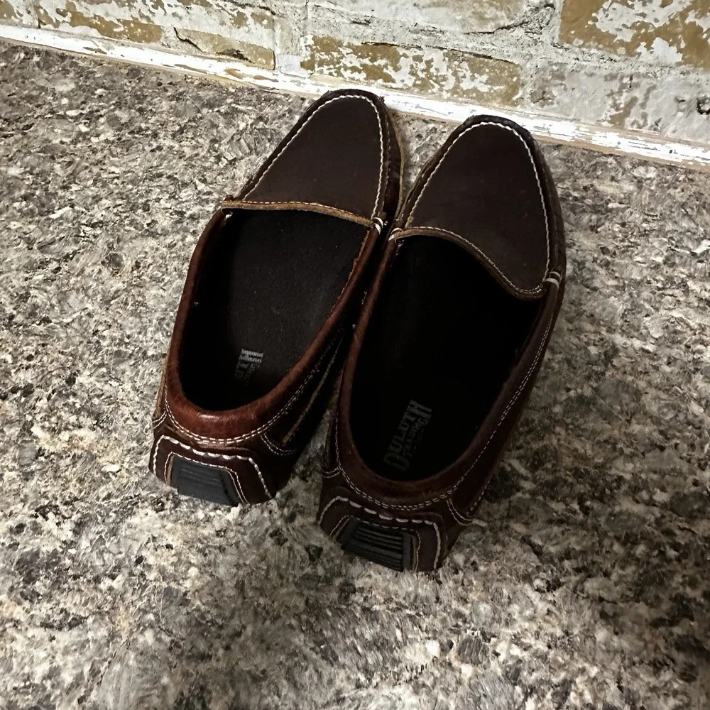 Duluth Trading Company  Mens Leather Driving Loafers Shoes 8.5 EUC Brown